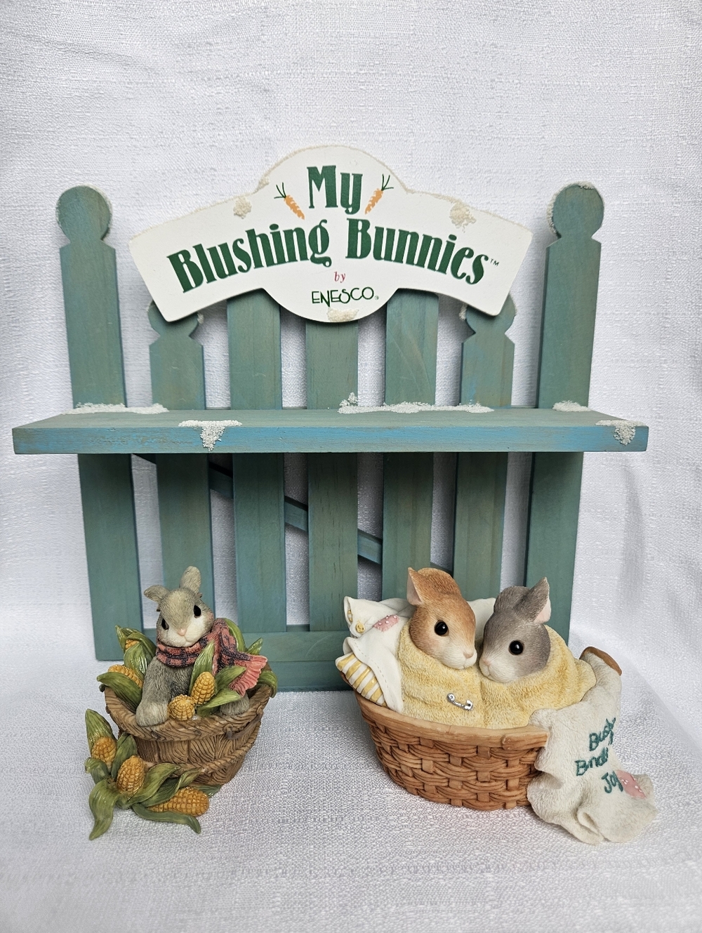 My Blushing Bunnies Set 3 Pieces Enesco Display Figurine Rabbits Bunny